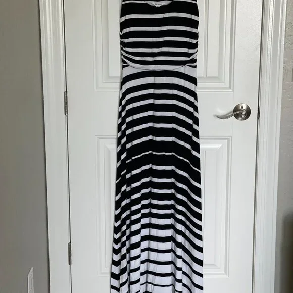 Athleta Black and White Striped Maxi Tank Dress - XS - Picture 3 of 7